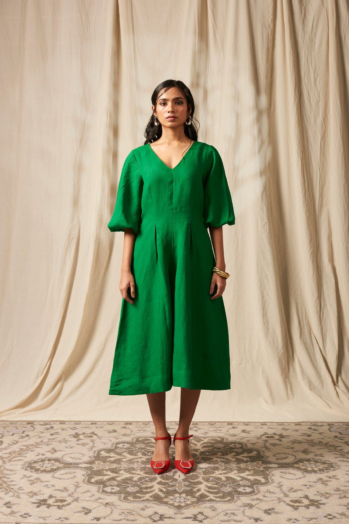 Panna Linen Billow Dress - image 1