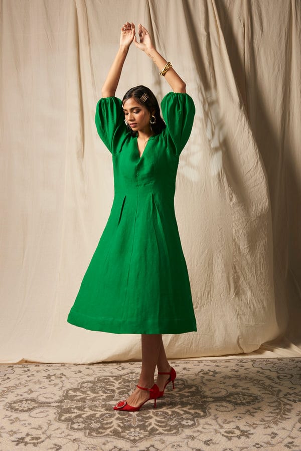 Saphed — Panna Linen Billow Dress