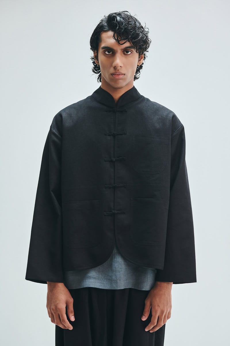 Kohl Co-Linen Men’s Mandarin Collar Jacket