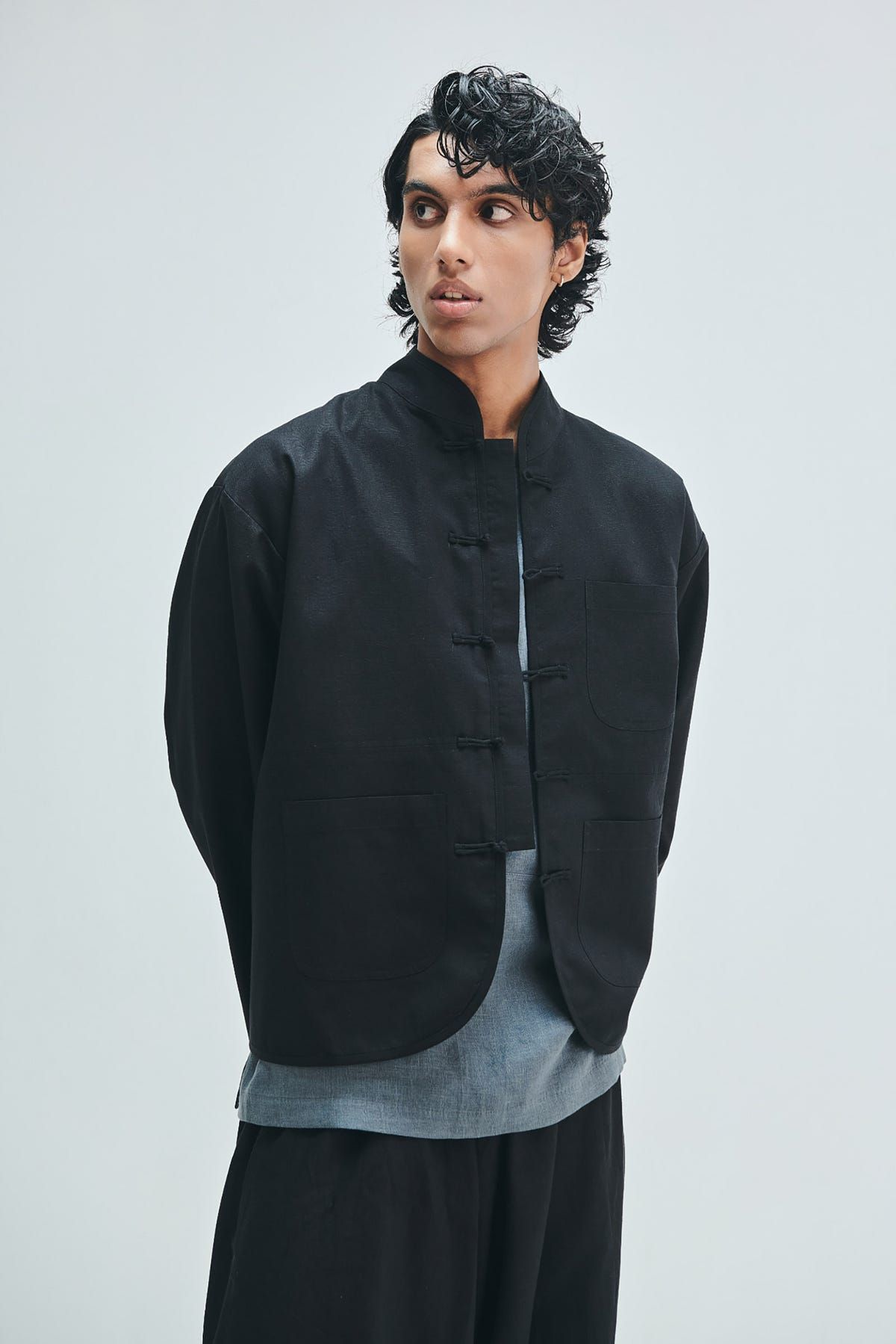 Kohl Co-Linen Men’s Mandarin Collar Jacket - image 3