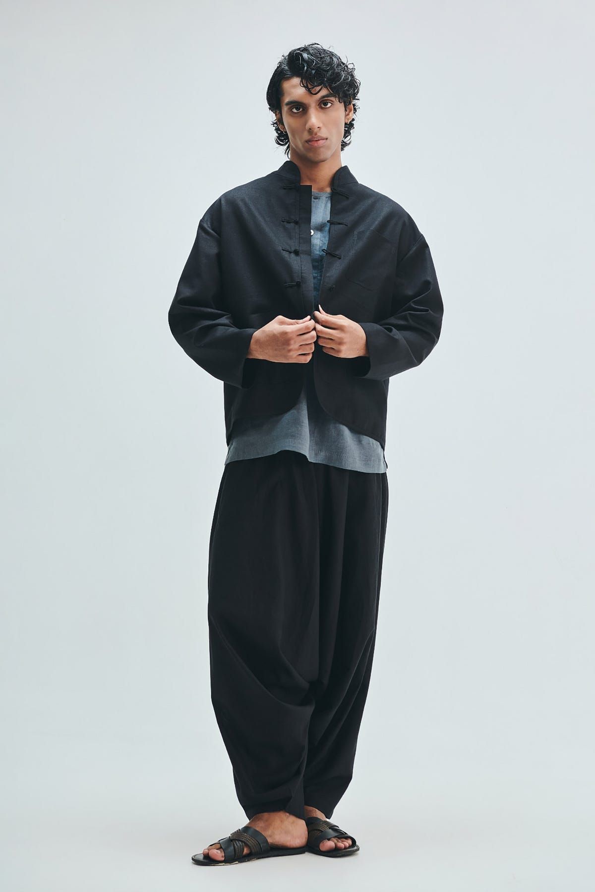 Kohl Co-Linen Men’s Mandarin Collar Jacket - image 6