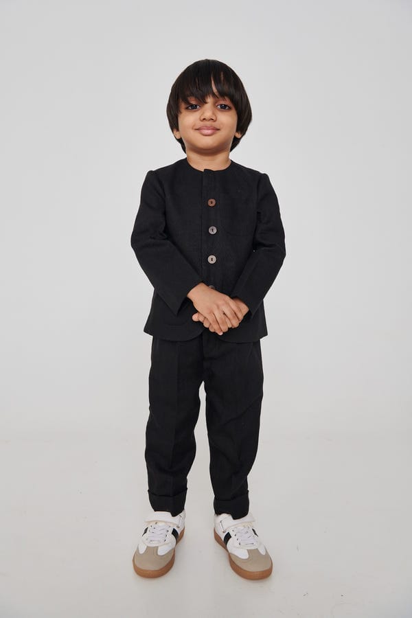Saphed — Kohl Co-Linen Boys Round Neck Jacket Set