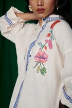 Foliage Co-Linen Oversized Flared Shirt view 3