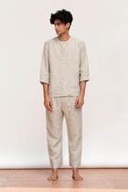 Undyed Linen Men's Pyjama Set view 1