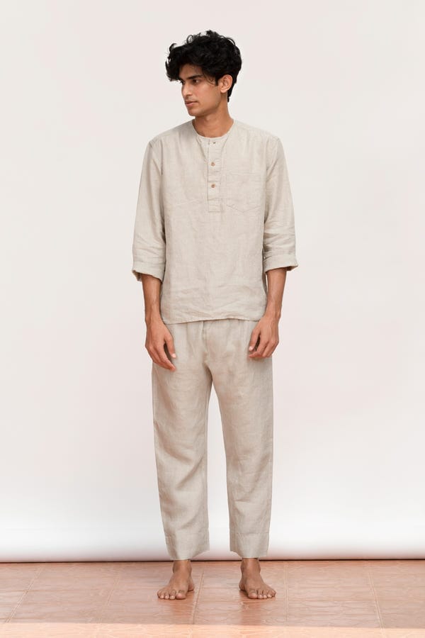 Saphed — Undyed Linen Men's Pyjama Set