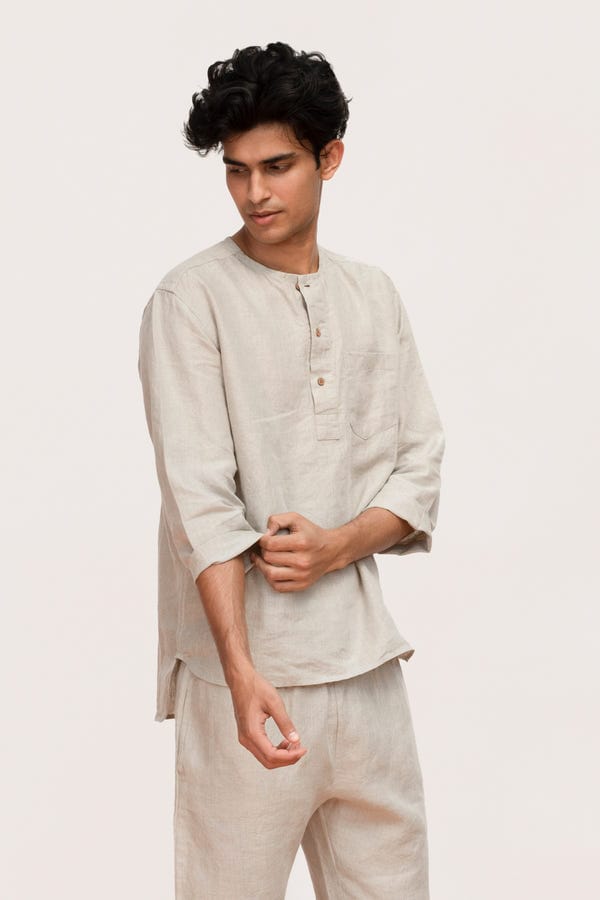 Saphed — Undyed Linen Men's Pyjama Set