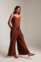 Cinnamon Linen Wrap Pants view 2