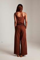 Cinnamon Linen Wrap Pants view 4