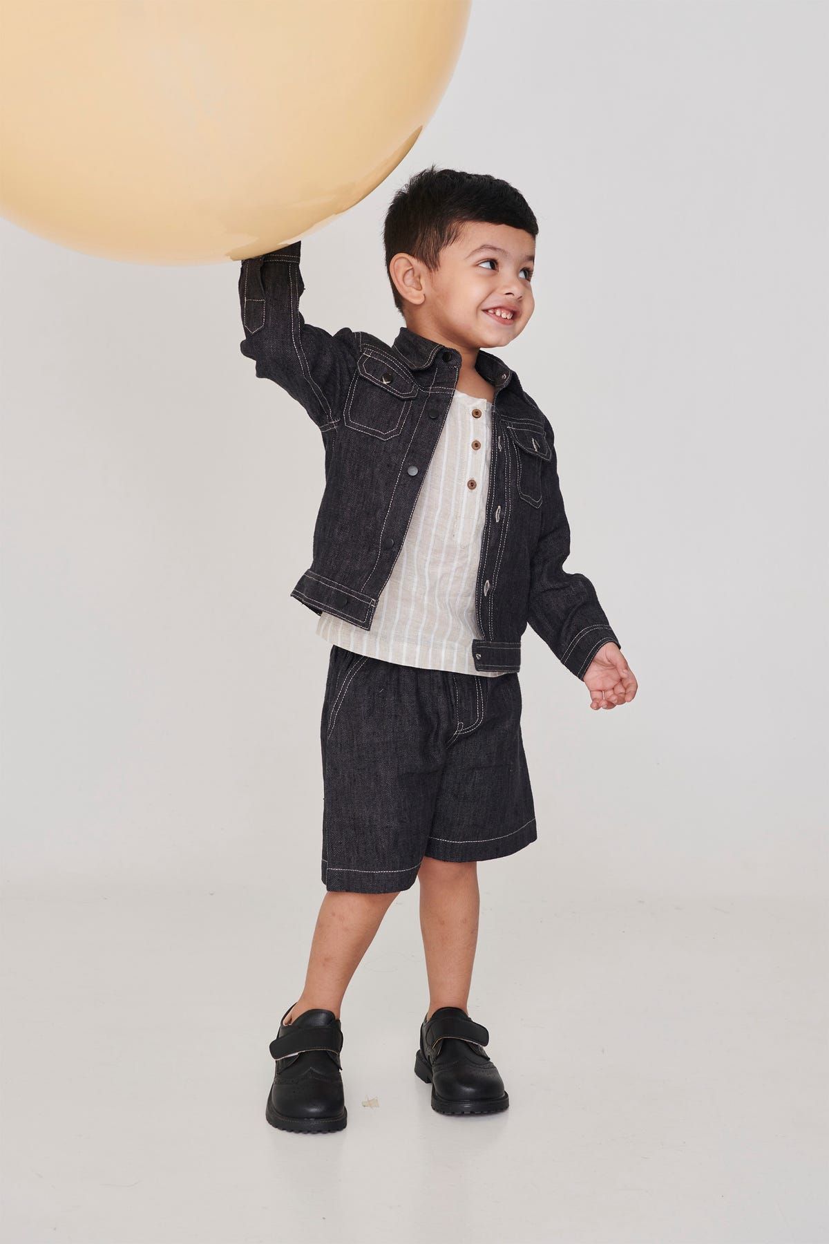 Graphite Linen Denim Boys Jacket Set - image 5