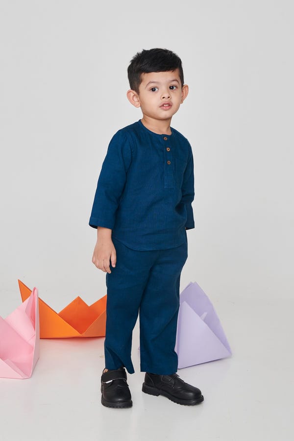 Saphed — Indigo Linen Boys Pyjama Set