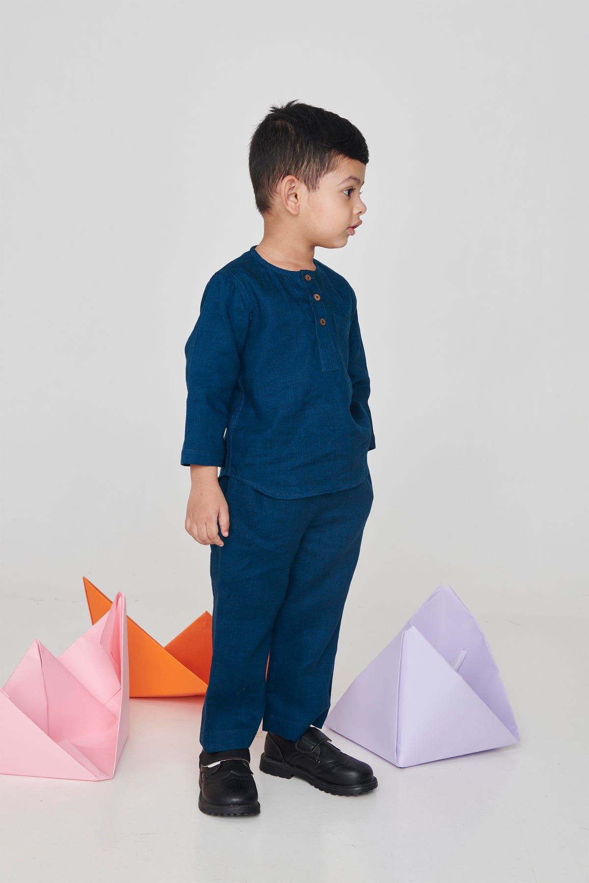 Indigo Linen Boys Pyjama Set - image 5