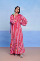 Amalfi Linen Puff Sleeves Dress - Sale view 3
