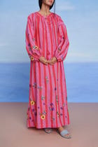 Amalfi Linen Puff Sleeves Dress - Sale view 6