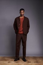 Coffee Co-Linen Men's Relaxed Blazer Set view 1