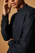 Kohl Co-Linen Band Collar Shirt view 3