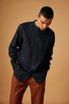 Kohl Co-Linen Band Collar Shirt view 5
