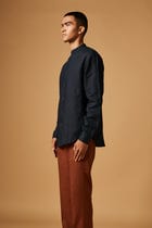 Kohl Co-Linen Band Collar Shirt view 6