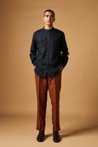 Kohl Co-Linen Band Collar Shirt view 7