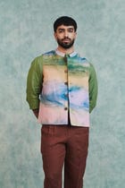 Prism Co-Linen Men's Nehru Jacket view 4