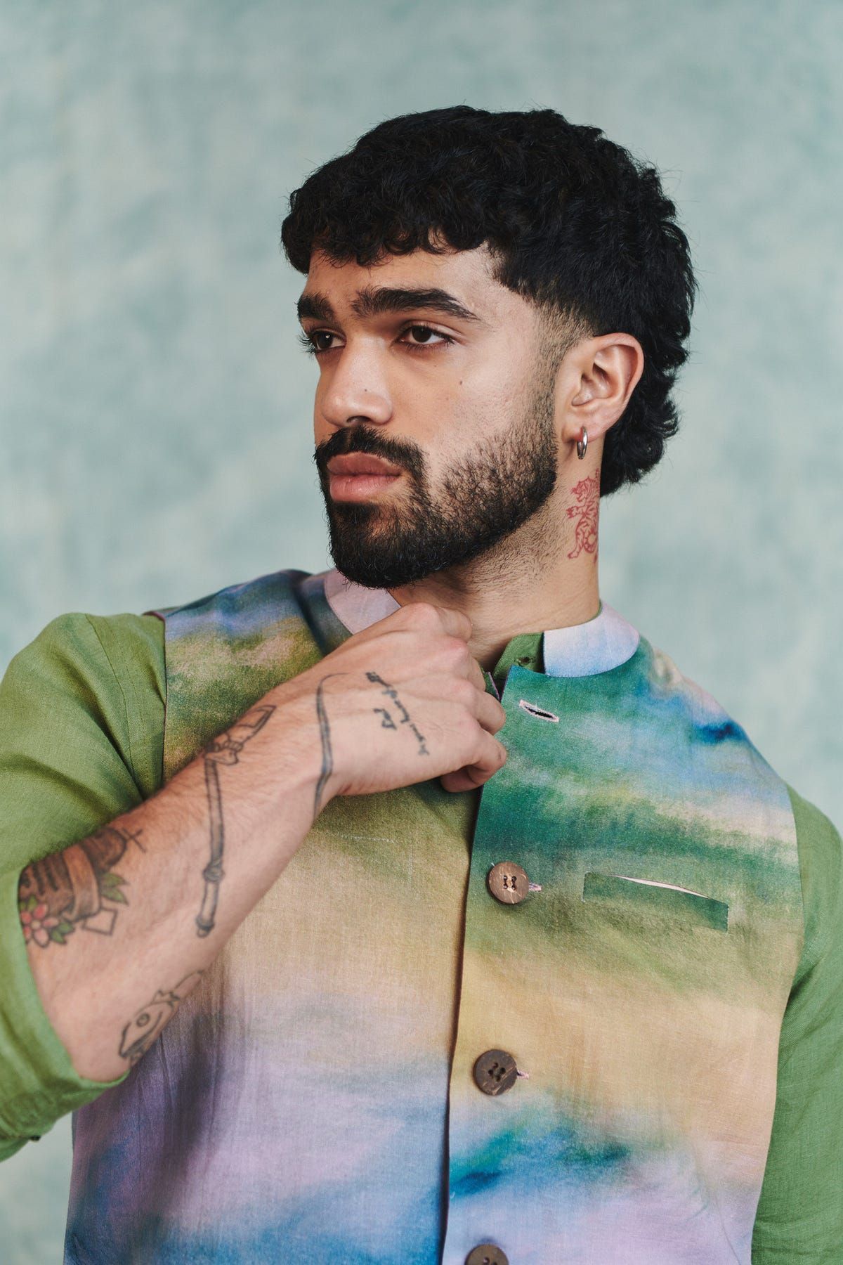 Prism Co-Linen Men's Nehru Jacket - image 5