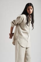 Undyed Linen Pyjama Pants view 3