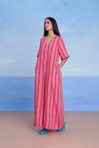 Amalfi Linen Half Sleeves Flared Jumpsuit - Sale view 1