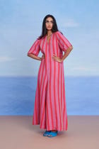 Amalfi Linen Half Sleeves Flared Jumpsuit - Sale view 3