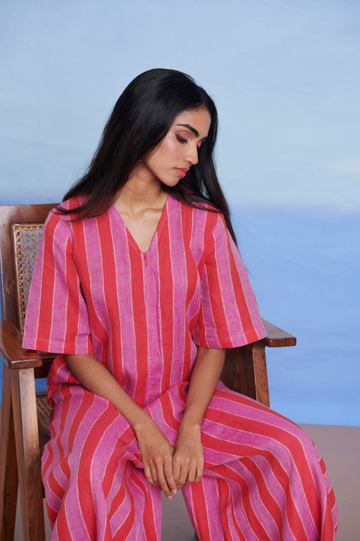 Amalfi Linen Half Sleeves Flared Jumpsuit - Sale - image 9