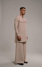Undyed Linen Men's Flared Pants view 2