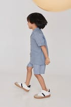 Sky Linen Boys Camp Collar Shirt view 3