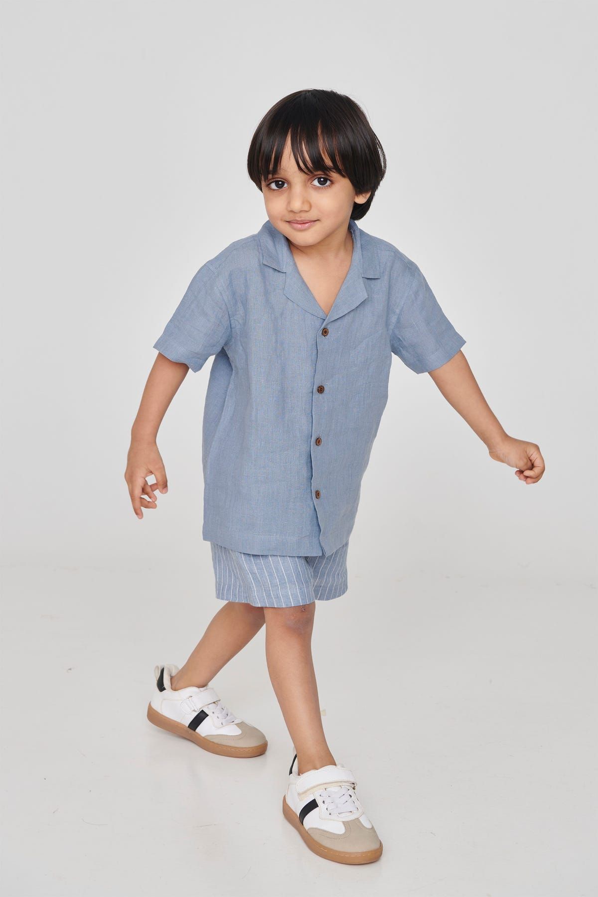 Sky Linen Boys Camp Collar Shirt - image 4