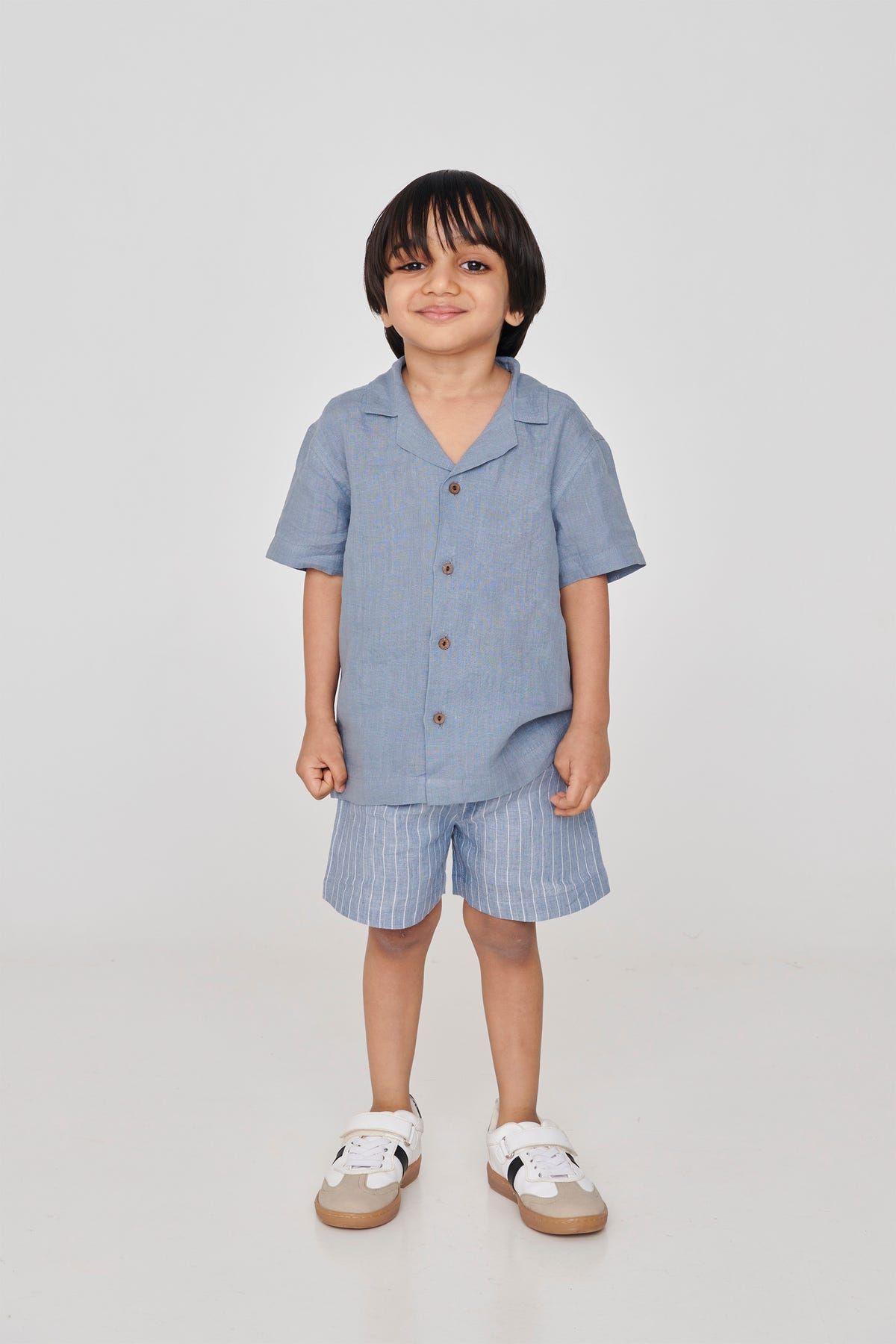 Sky Linen Boys Camp Collar Shirt - image 5