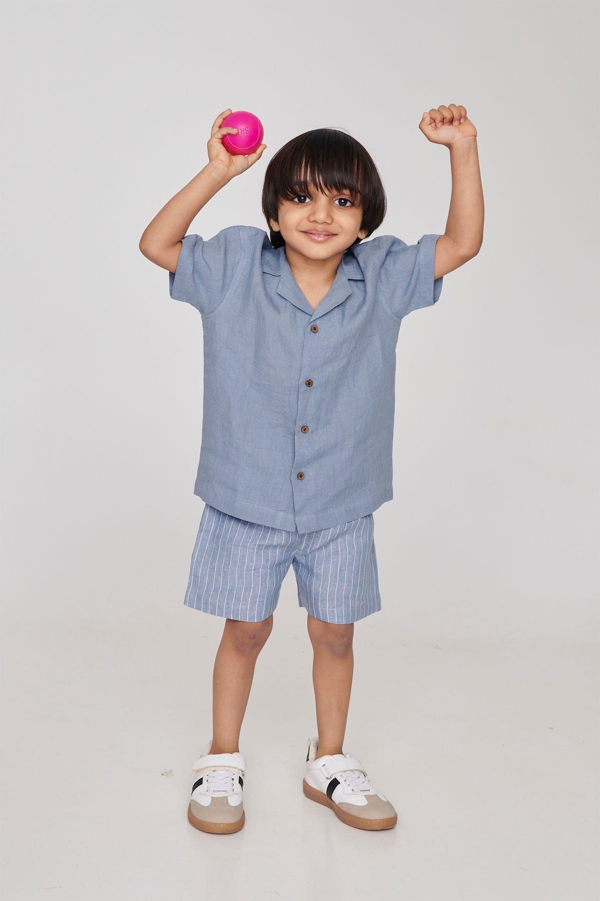 Sky Linen Boys Camp Collar Shirt - image 6