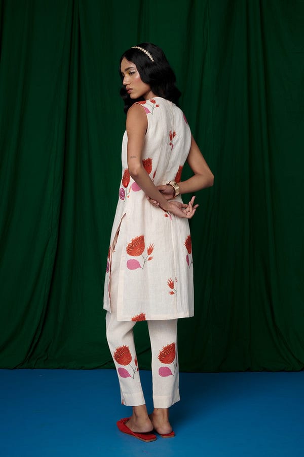 Saphed — Wildflower Linen Fitted Pants - Sale