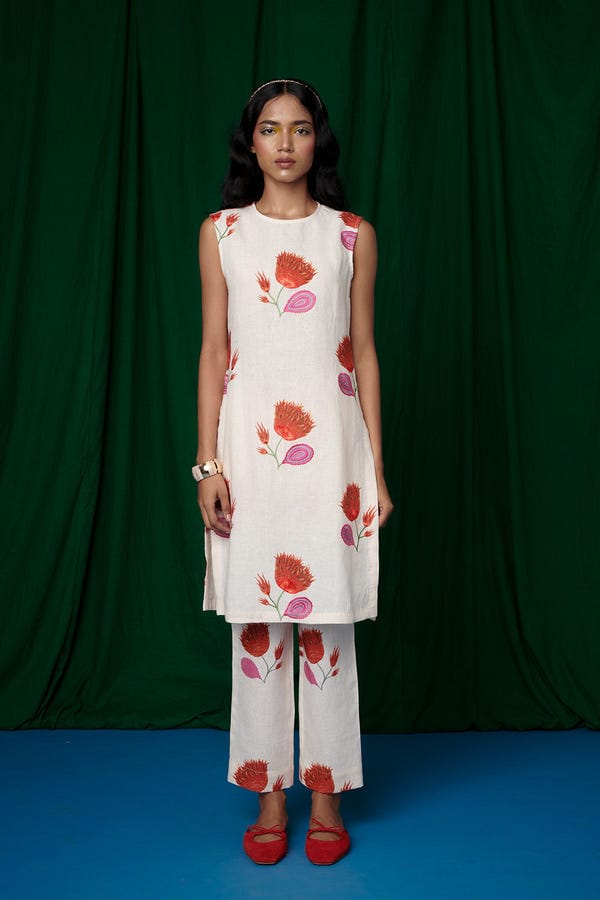 Saphed — Wildflower Linen Fitted Pants - Sale