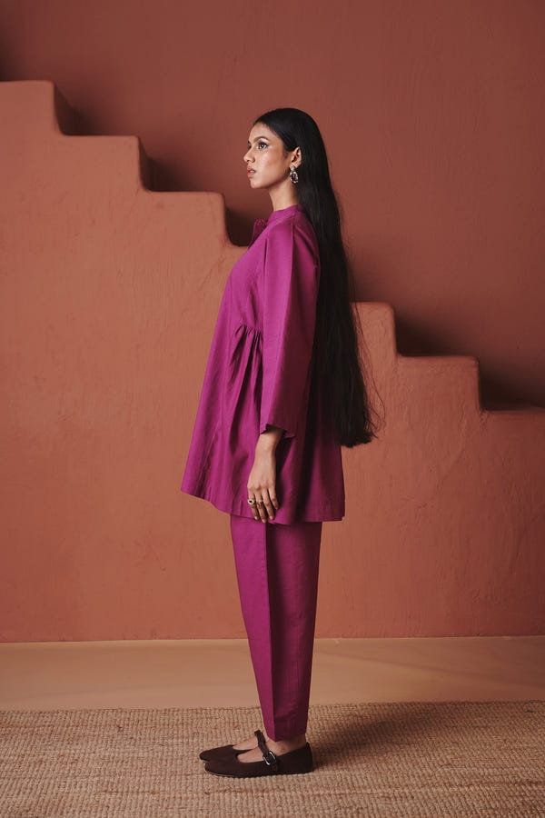 Saphed — Rani Linen Gathered Shirt Set