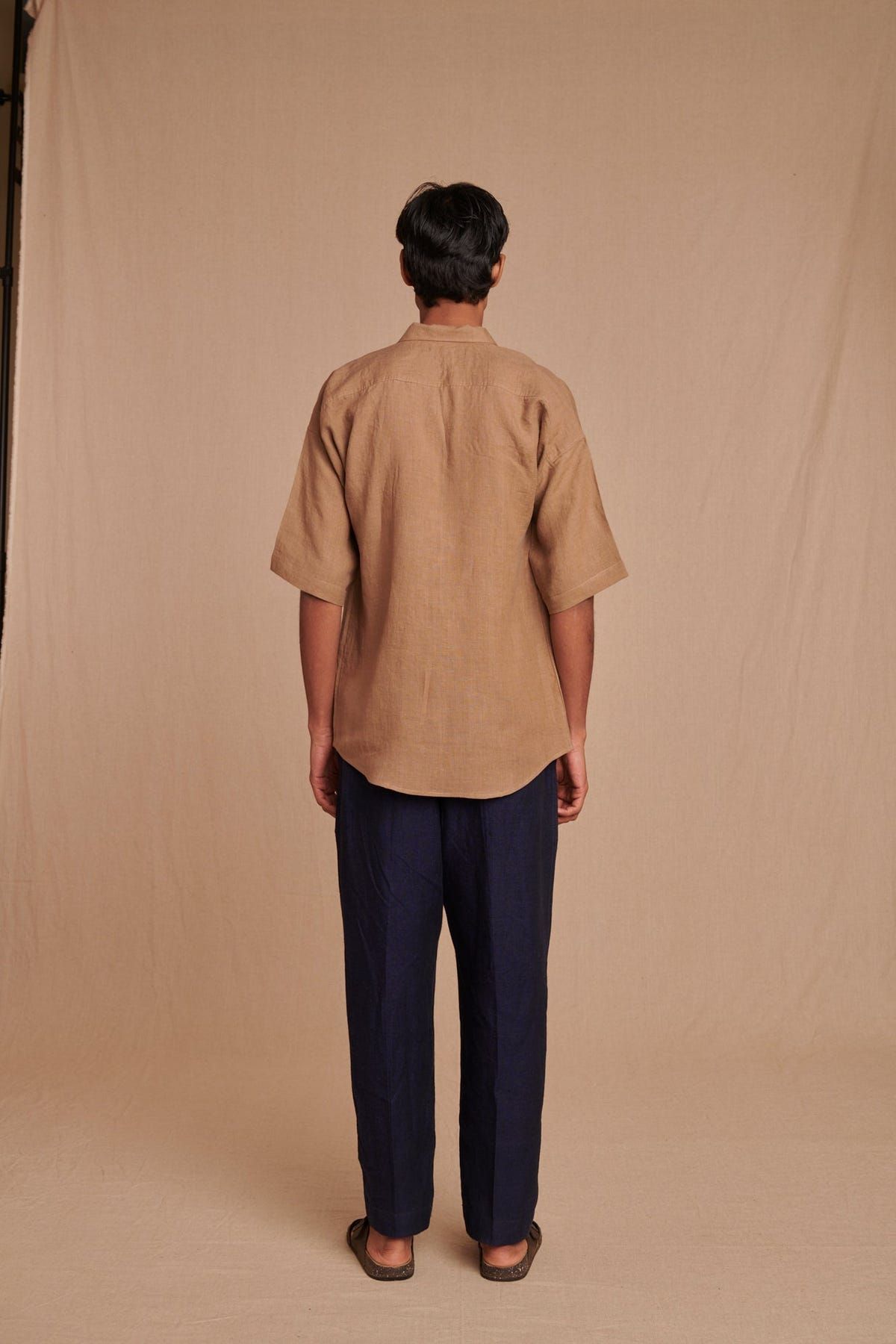 Mousse Linen Men's Pleated Camp Collar Shirt - Sale - image 6