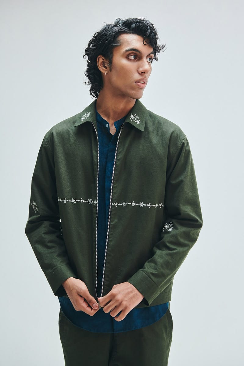 Pine Co-Linen Men's Track Jacket