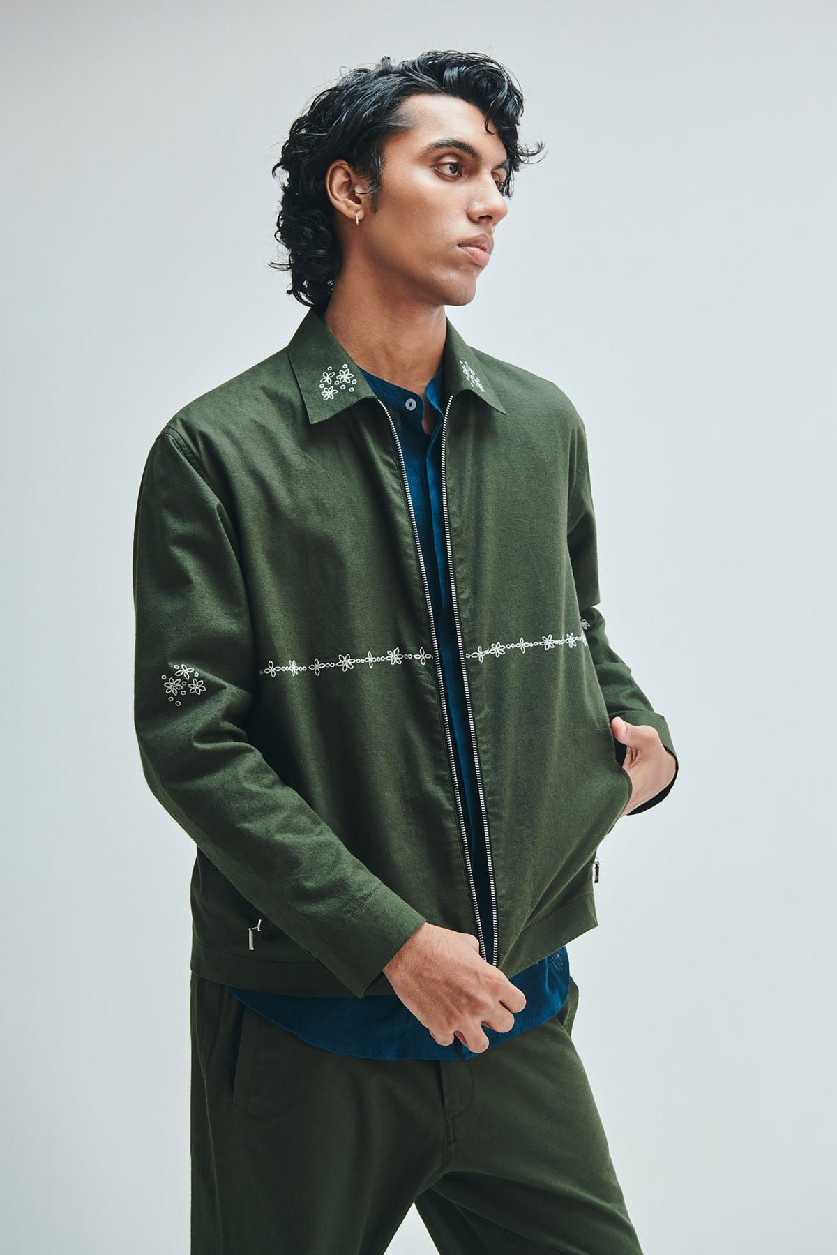 Pine Co-Linen Men's Track Jacket - image 10