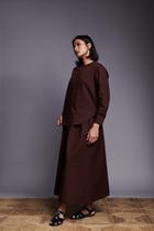 Coffee Co-Linen Round Hem Shirt - Sale view 7