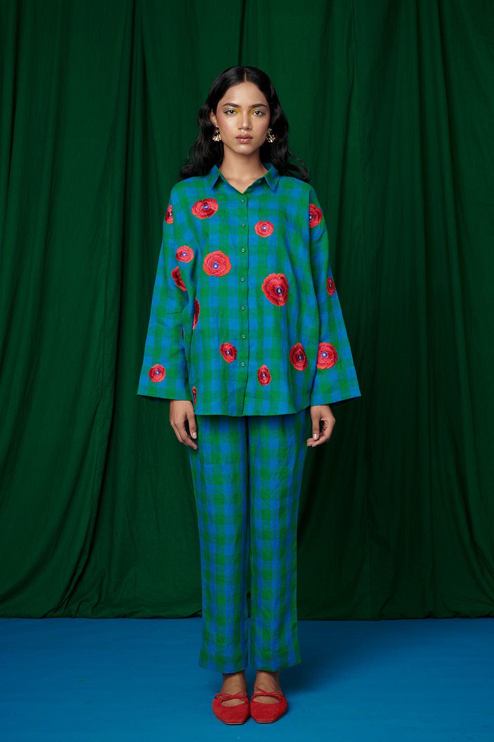 Forest Linen Oversized Flared Shirt - Sale - image 2