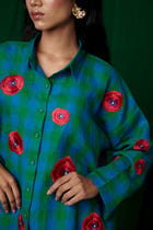 Forest Linen Oversized Flared Shirt - Sale view 4