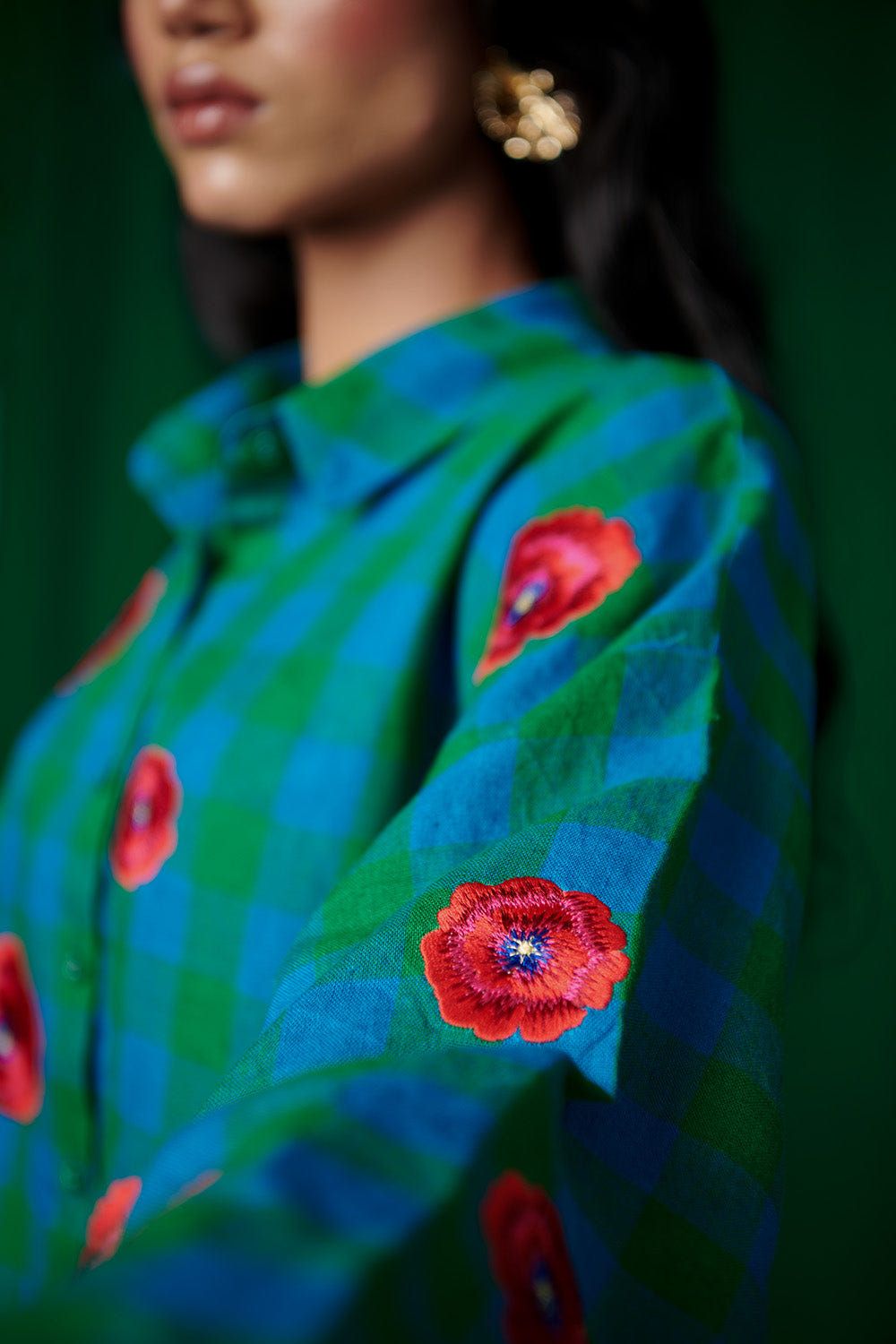 Forest Linen Oversized Flared Shirt - Sale - image 5