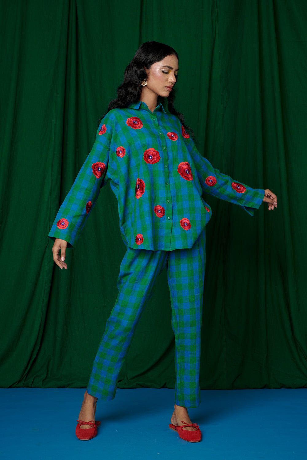 Forest Linen Oversized Flared Shirt - Sale - image 7
