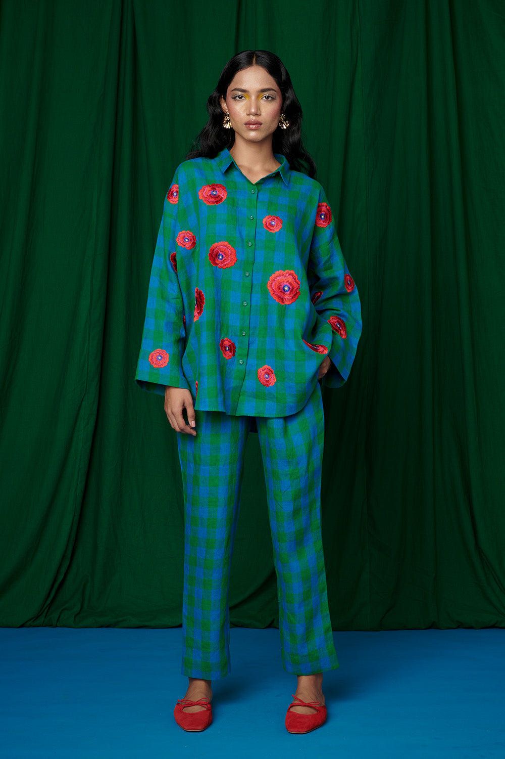 Forest Linen Oversized Flared Shirt - Sale - image 9