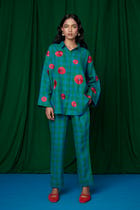 Forest Linen Oversized Flared Shirt - Sale view 9