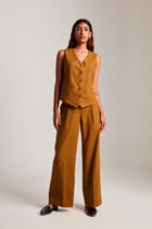 Olive Co-Linen Waistcoat - Sale view 3