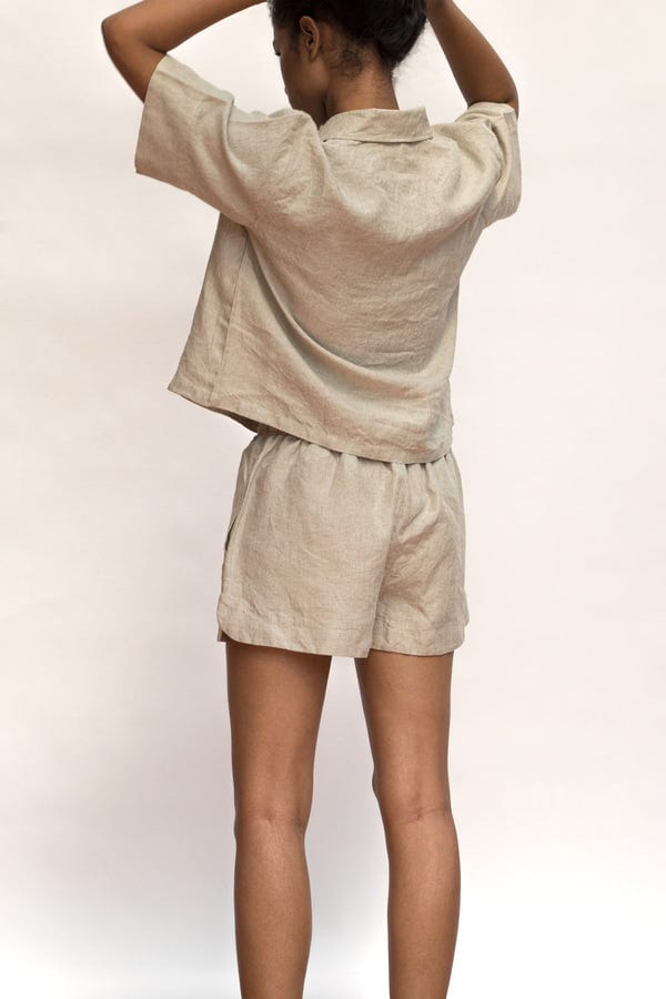 Saphed — Undyed Linen Women's Shorts Set