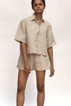 Undyed Linen Women's Shorts Set view 5