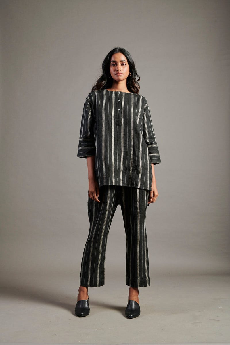 Dhaari Linen Pleated Pants - Sale